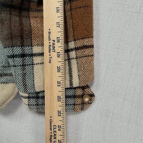 Vintage Breezy Point Plaid Fleece Lined Flannel Shirt Jacket Shacket Size L - Picture 12 of 13